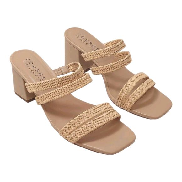 Journee Collection Women's Size 8 Natia Heeled Sandals Tan 8M - Picture 2 of 12